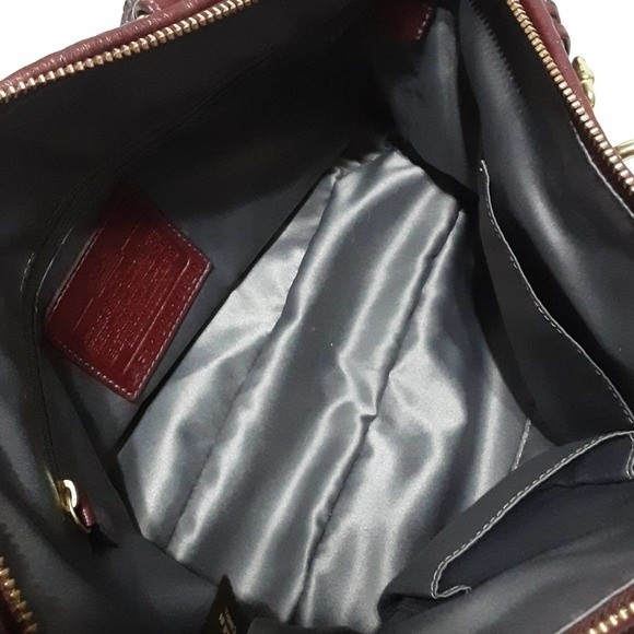 Coach Purple Madison Sophia F 1182-18620 Pleated Leather Satchel Purse - Picture 10 of 11